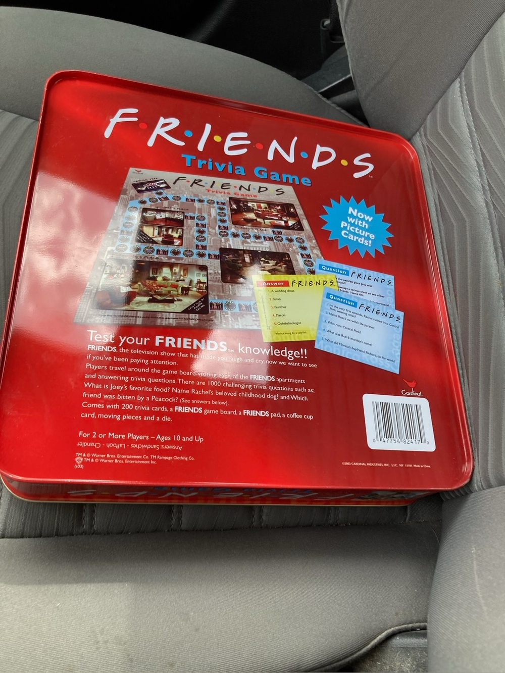 Friends Trivia Game Cardinal Industries test knowledge of the TV show red tin - Picture 2 of 9
